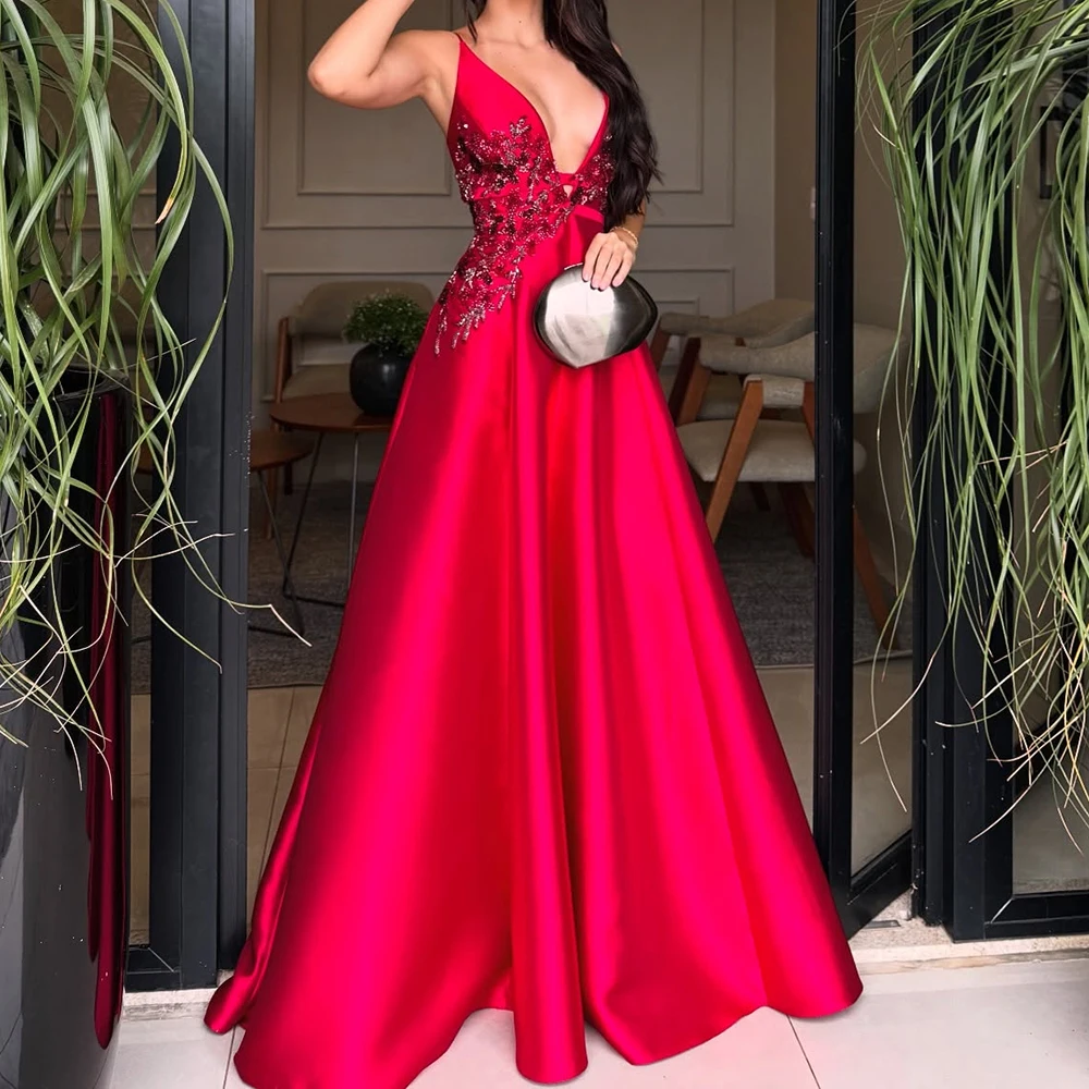 

Индивидуальные вечерние платья трапециевидной формы длиной до пола, платье для выпускного без рукавов на тонких бретельках, модное вечернее платье с цветочным принтом и бисером, драпированное вечернее платье