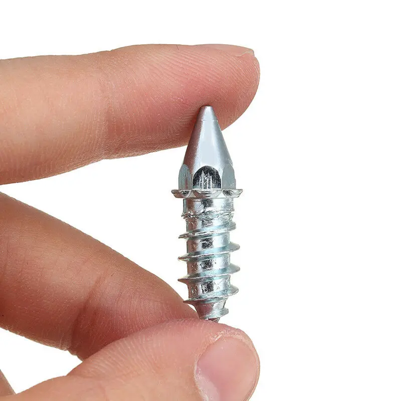 100 Pieces 27mm Alloy Tire Anti-slip Studs Snow Nails  Winter Anti-ice Spikes for Sole Cleats Car Off-road Motorcycle Bike Tyre