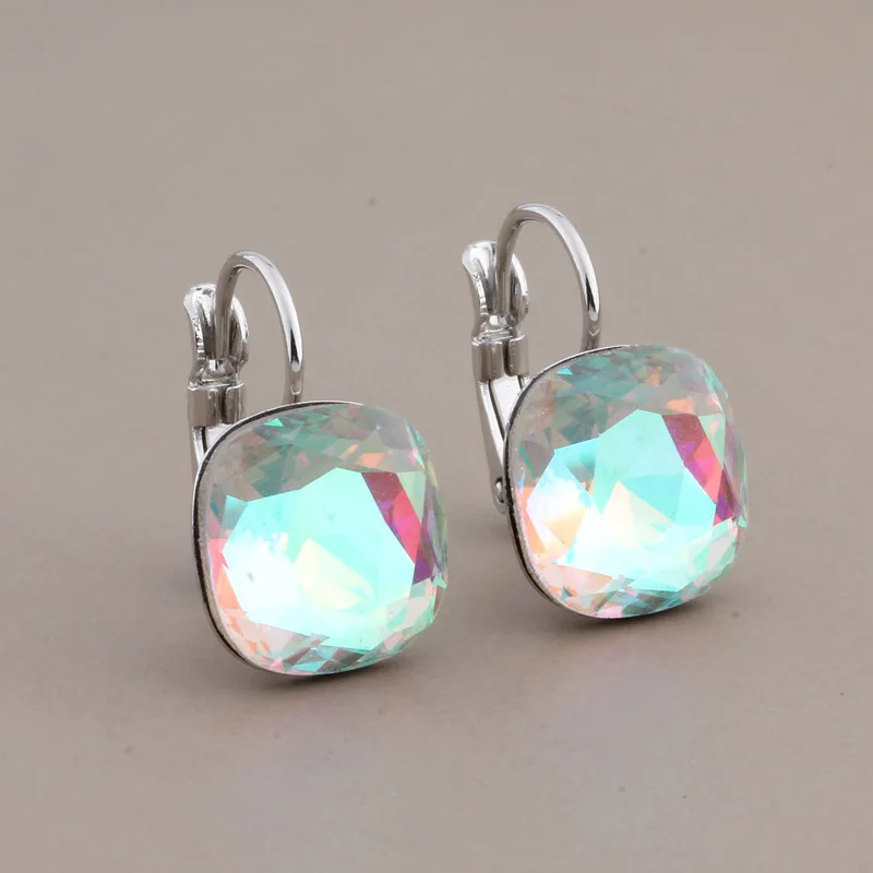 New Unique Glass Drop Earrings for Women Fashion 585 Rose Gold Color Bridal Elegant Wedding Daily Fashion Earrings 2024 Luxury