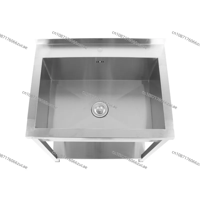 Stainless Steel Sink Washbasin Single Slot Square Foot with Back Plate Laminate Washbasin