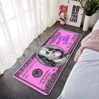 Playful Dollar Bill Floor Mat Non-Slip Washable Carpet for Entrance or Kitchen Absorbent Rug for Balcony Unique Welcome Decor