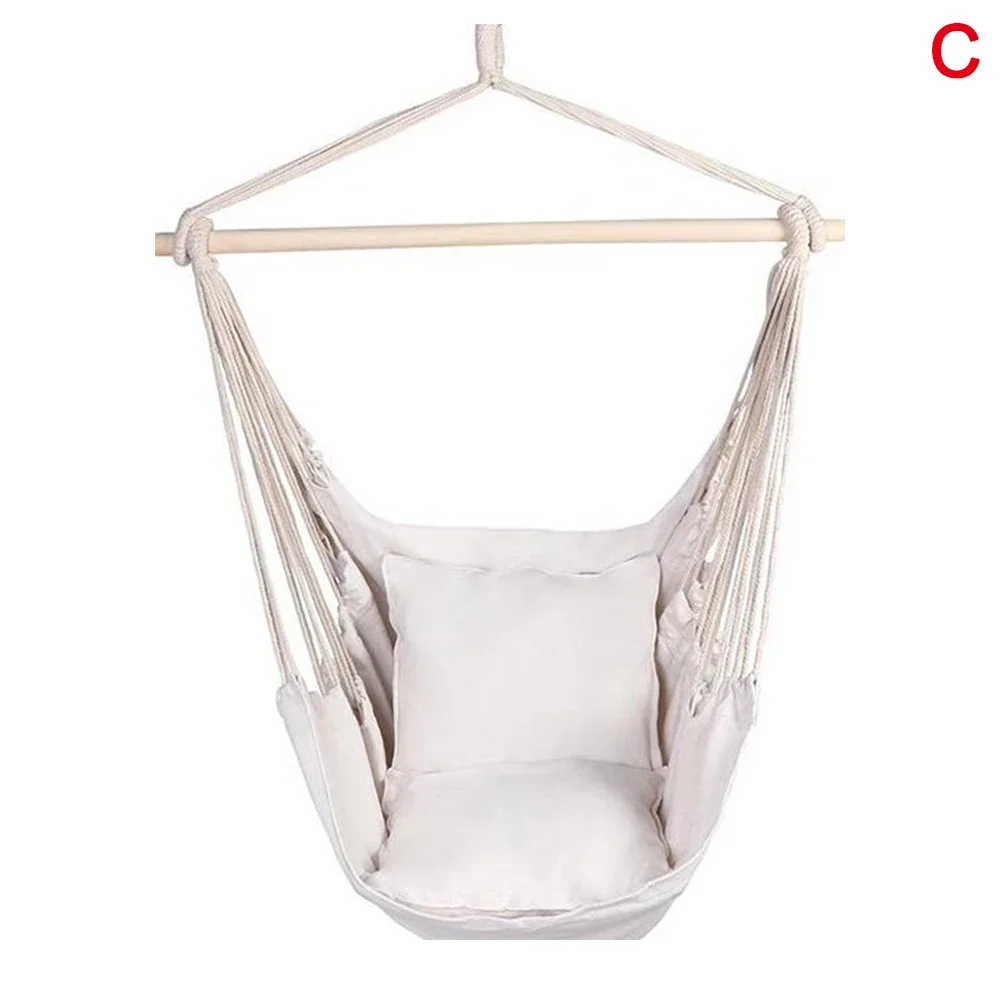 Outdoor Indoor 120KG Home Garden Hanging Chair Camping Rope Bed Bedroom Hammock Chair Hammock Swings Hanging Hammock Swing Seat