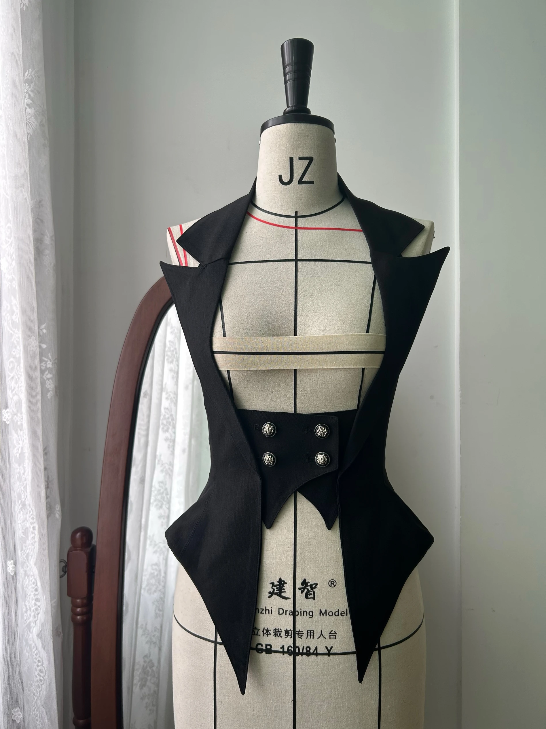 

Mercury Scepter Black Vest * Waist Seal * Goth *OUJI Lolita Prince by Danger Gir