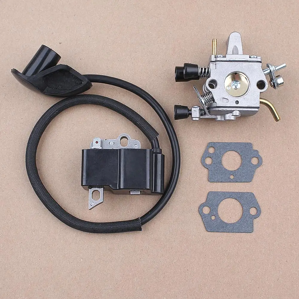 Ignition Coil Carburetor Turn Up Kit For Stihl FS120 FS120R FS200 FS200R FS020 FS250 Trimmer Brush Cutter Parts