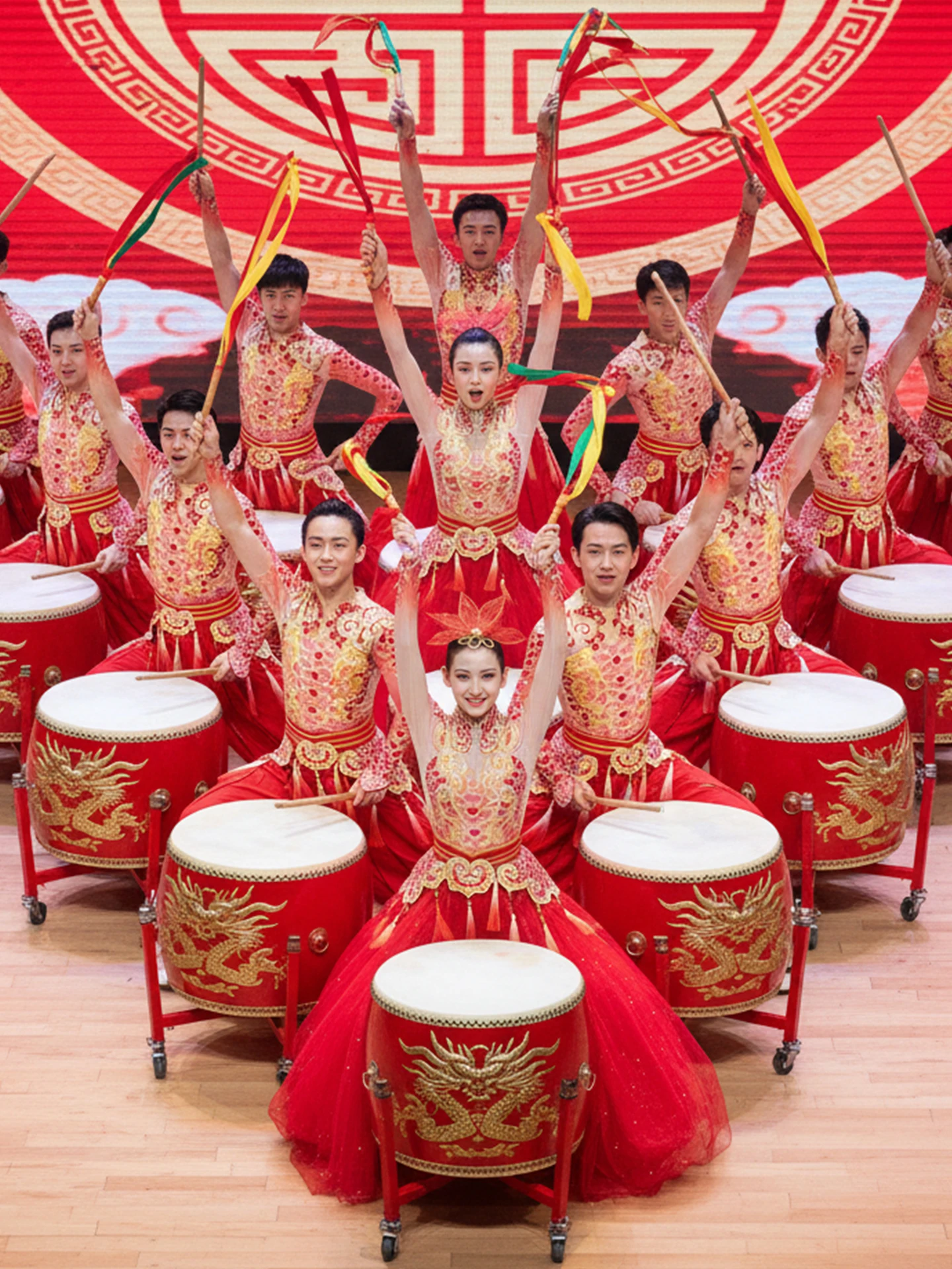 

Adult Dragon Costume Dance Performance Clothing Men's Women's Square Dance ow Drumming Performance Traditional Ethnic Stage...