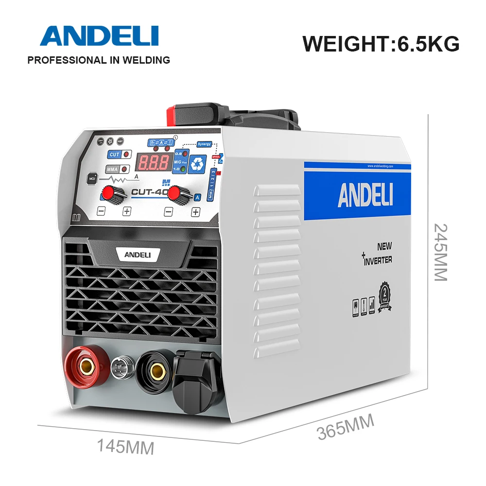 Półautomatyczna maszyna do spawanie MIG ANDELI MCUT-50/40 220V MIG/MAG/CUT/MMA/Flux spawanie 4 w 1MIG spawarka plazmowa maszyna