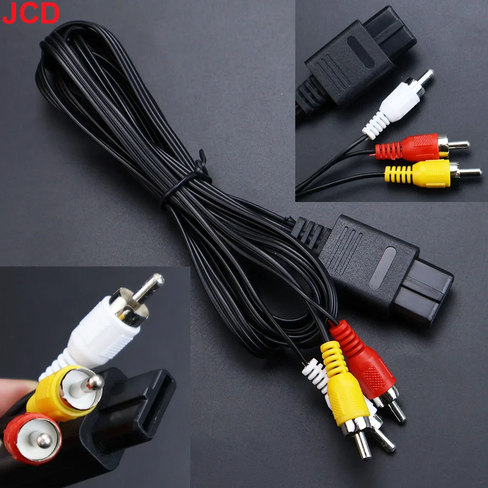 JCD 1.8m AV Audio Cable Composite Video Cord 6 Feet Line Compatible with For N64/GameCube/NGC SNES SFC TV Game Console