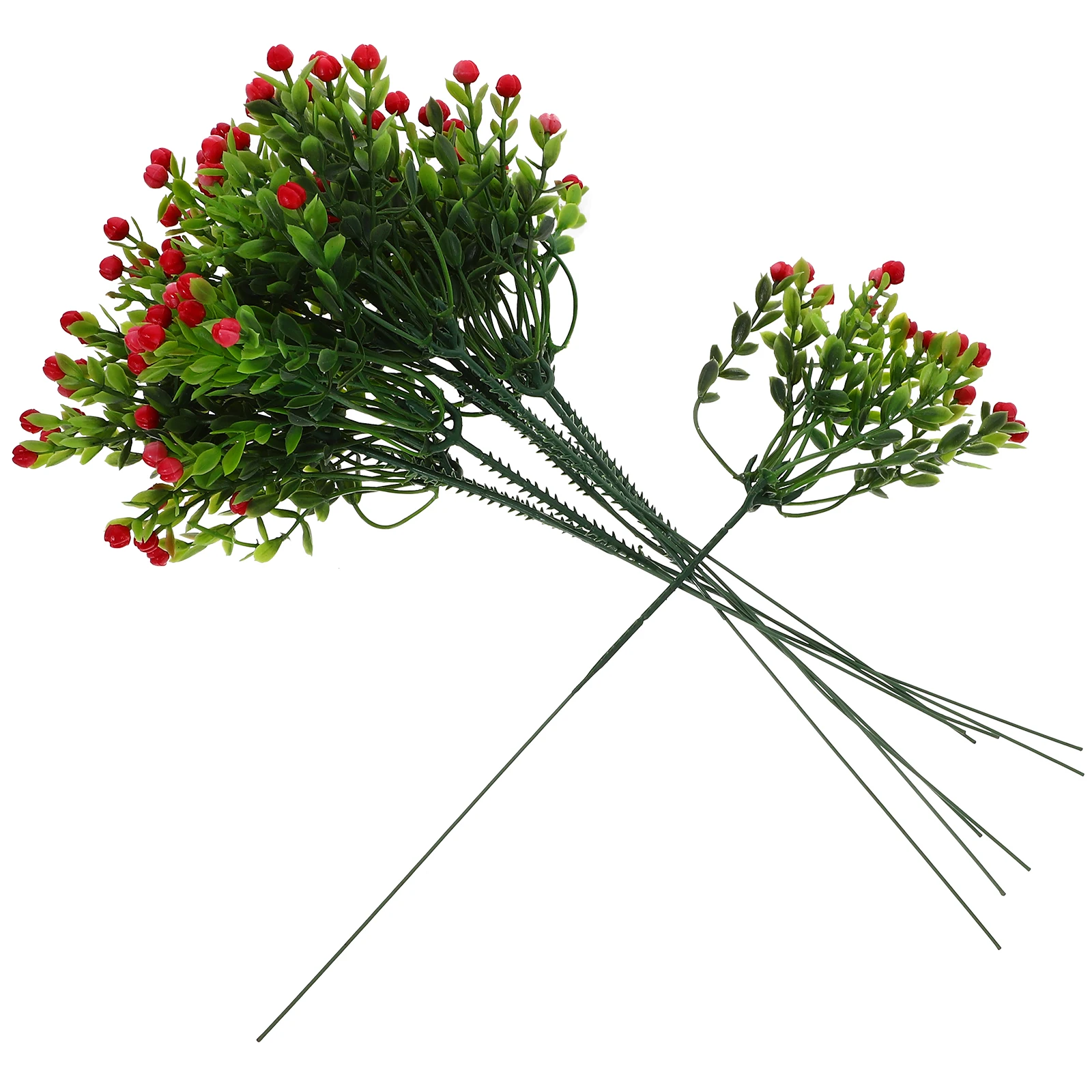 

10 Pcs Artificial Flowers Simulated Grass Decoration Fake Arrangement Babies Breath Floral Simulation Red Vase Stems