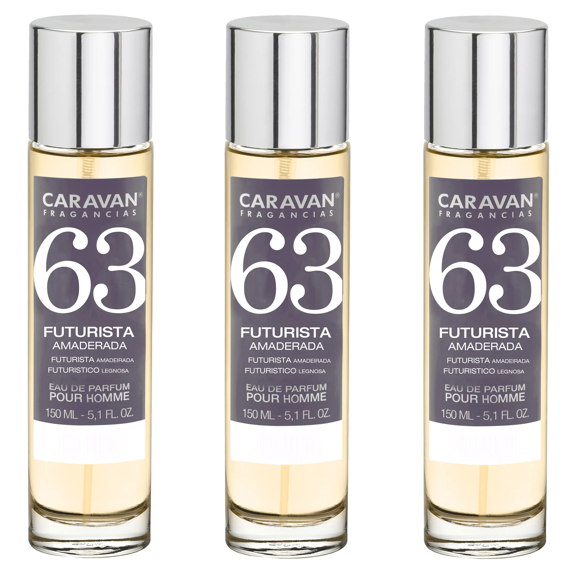 3x Caravan Men's Perfume No. 63 - 150ml.