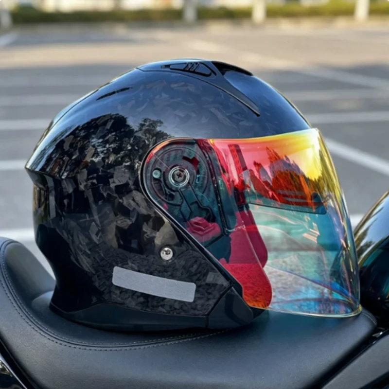 2026 New Model Carbon Fiber 3/4 Open Face Motorcycle Helmet Upgraded with Enhanced Comfort and Safety Features for Riders Unisex