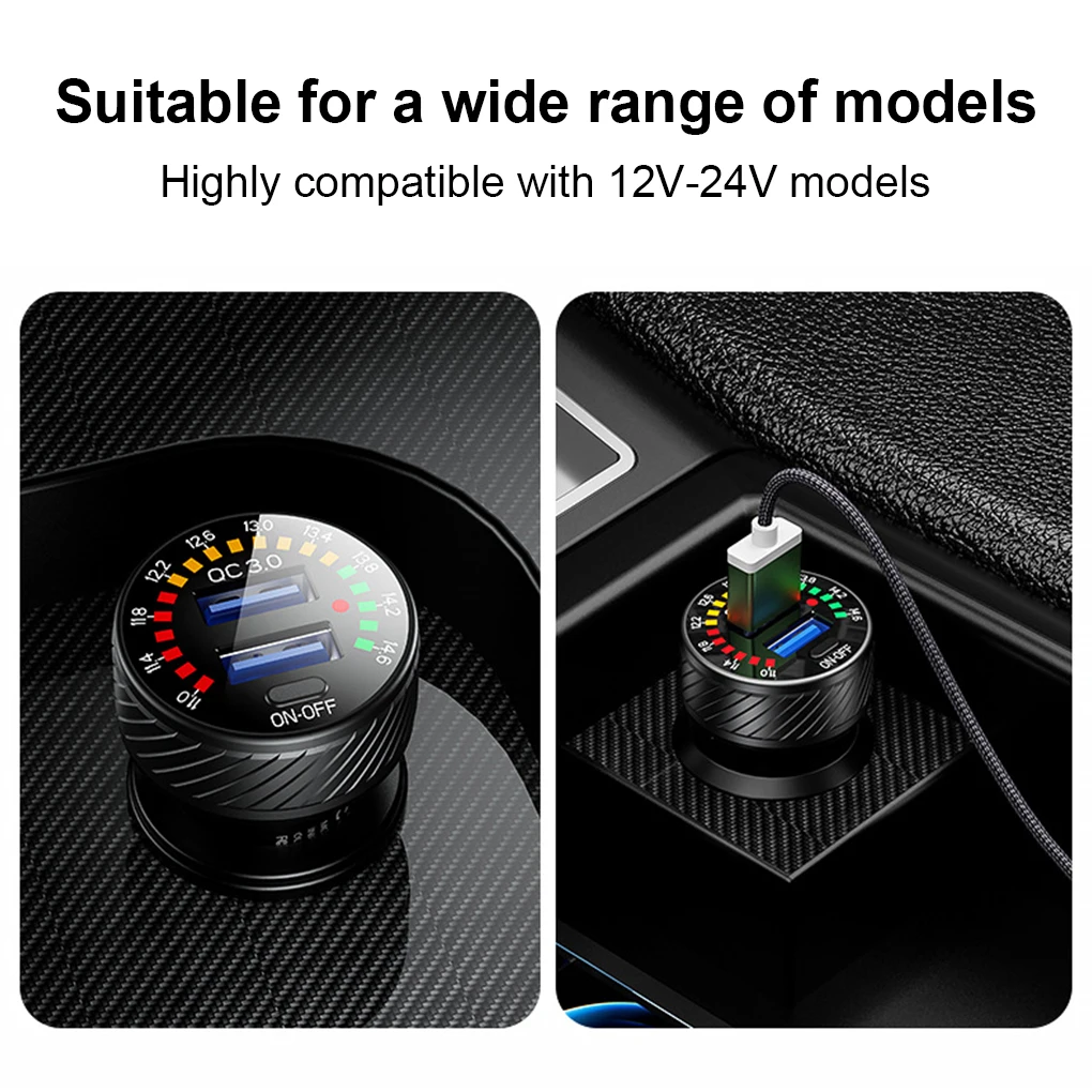 36W Car Voltage Meter Lighter Socket Adapter Vehicle Charger Accessories