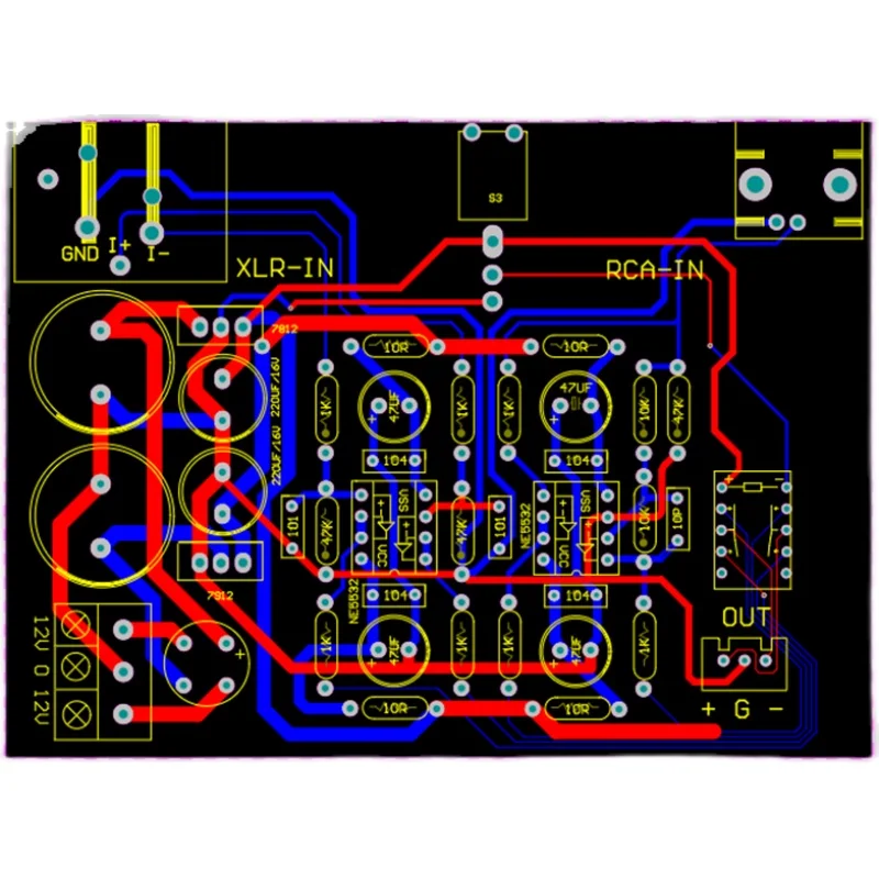JRC5532 RCA Single-Ended XLR Balanced Input Conversion Balanced Output Board อินพุตเลือก Board (Mono) สำหรับ Audio Amplifier