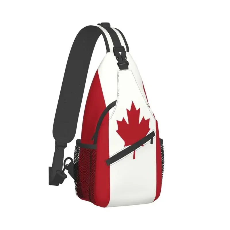 Flag Of Canada Sling Chest Crossbody Bag Men Casual Patriotism Shoulder Backpack for Camping Biking