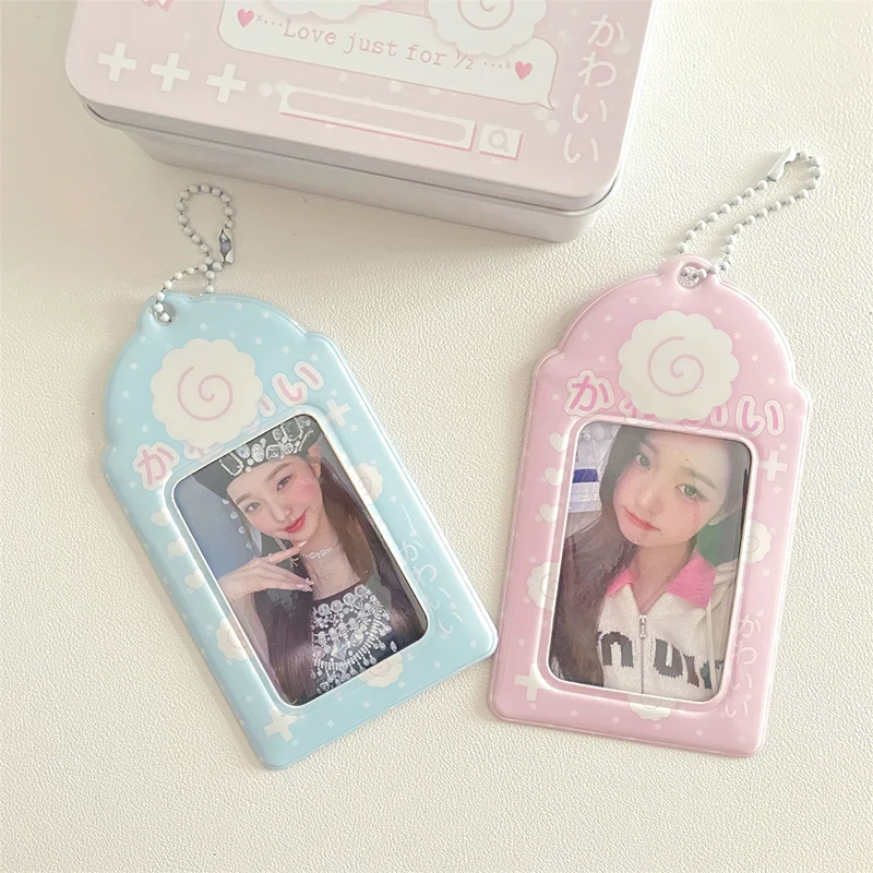 New Cute 3 Inch Photocard Holder PVC Girl Heart Card Holder Storage Idol Card Display Protective Pendant