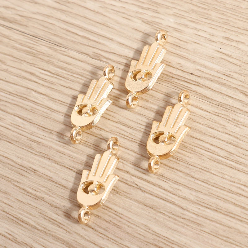 Tusember 20 Stück 19*9mm Doppelloch Böses Auge Fatima Hamsa Hand Anhänger für DIY religiöse Halsketten, Ohrringe, Bastelarbeiten – Detail 2