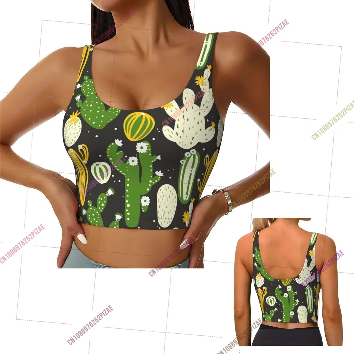 2026 Cactus Women Sports Bra Crop Top Sports Vest Tank Top for Girl Lady Yoga Gym Running Fitness
