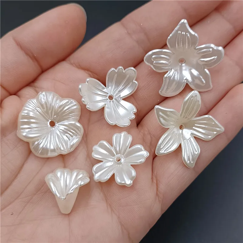 10/20 sztuk/partia ABS sztuczna perła białe koraliki czapki spinki do włosów broszki robótki tworzenia biżuterii Craft DIY akcesoria