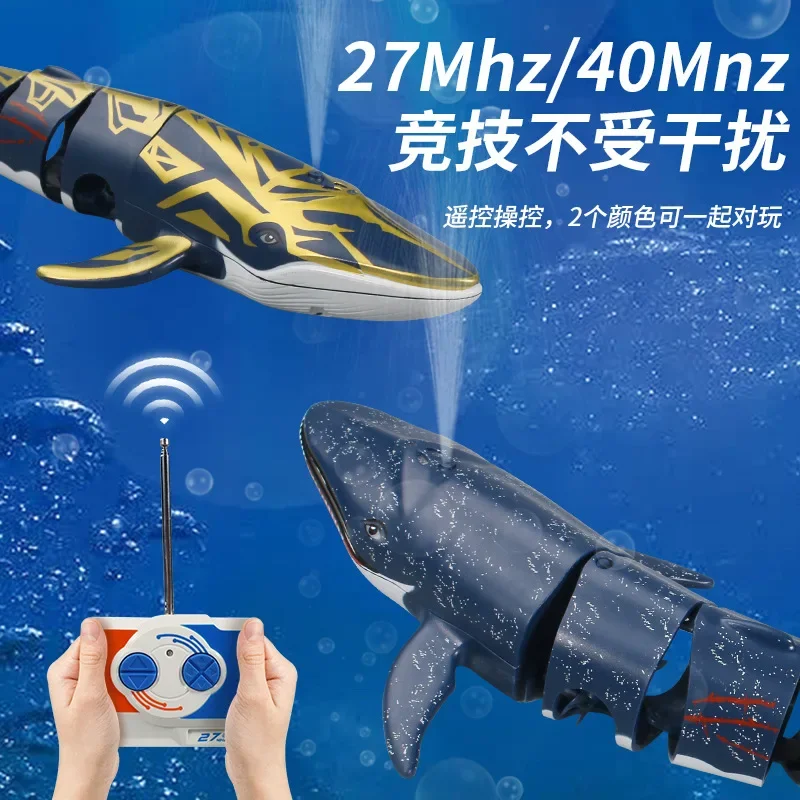 2.4G Mini RC Water Whale Sharks 3328 High-Speed Electronic Rechargeable Racing Model Water Toys Remote Control Animals Toys