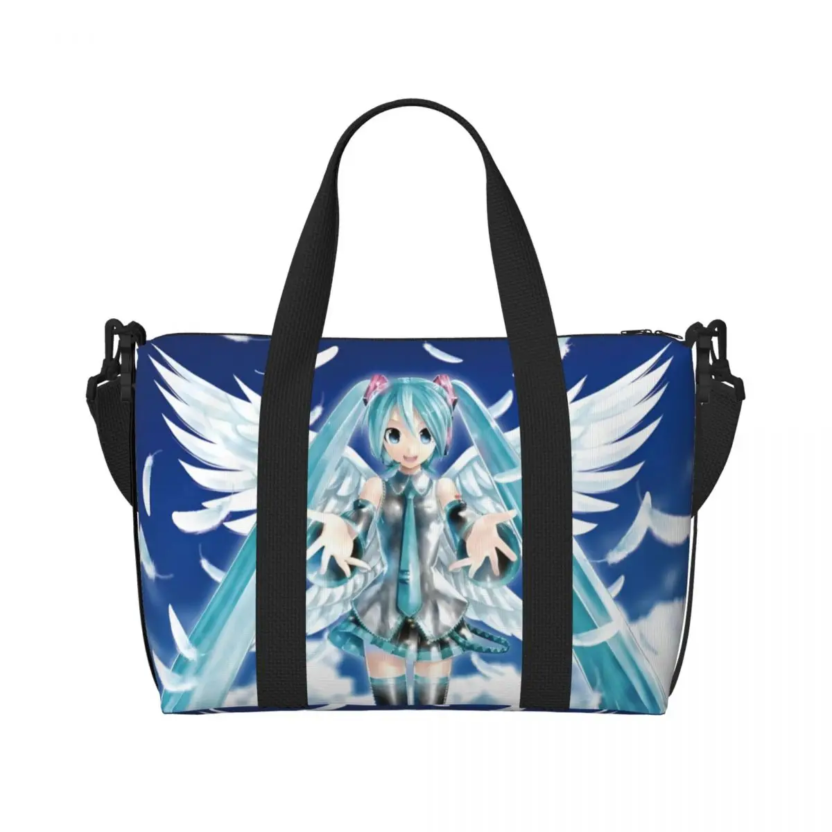 

Сумка-тоут Custom H-Hatsunes для женщин, большая вместительная сумка с изображением певицы Мику, музыкального мультфильма, аниме, для спортзала, пляжа, путешествий