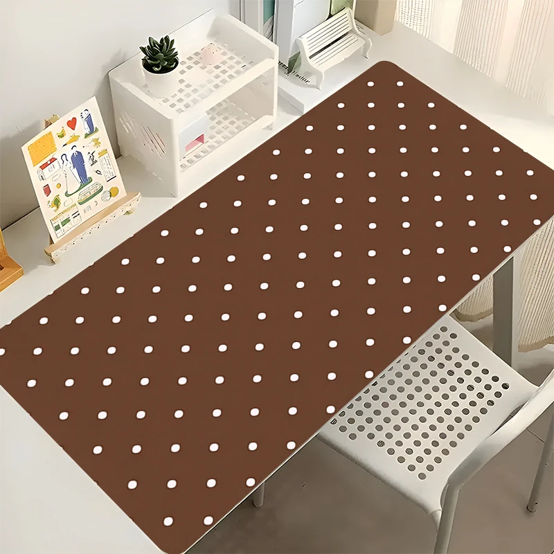 INS Wind Mouse Pad Large PC Computer Desk Mat Brown Polka dot Carpet Cute Cartoon Mousepad Keyboard Gamer Accessories Table Pad