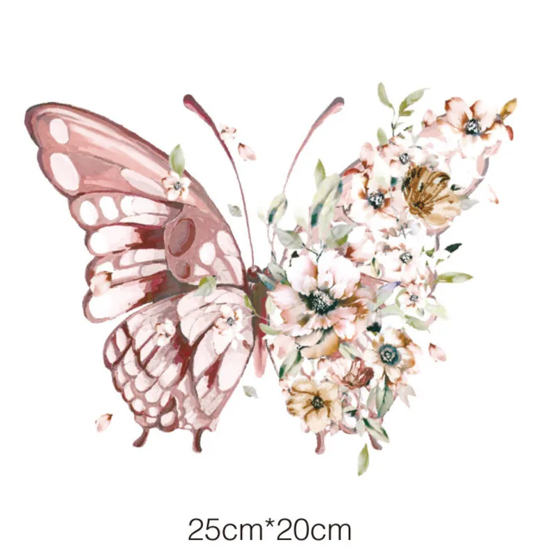 Colorful Butterfly Iron On Transfer For Clothing DIY Washable Heat Sticker On T-shirt Beautiful Design Patch On Clothes Applique