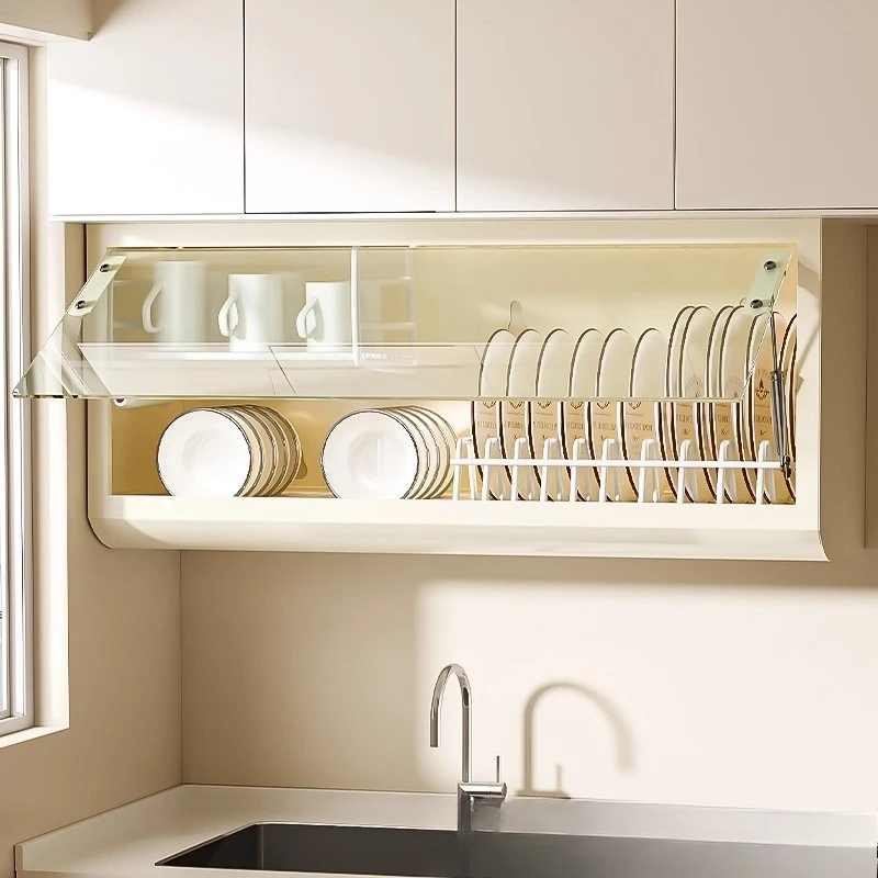 Kitchen storage rack, bowl and dish storage rack, wall-mounted dish cabinet, no drilling required