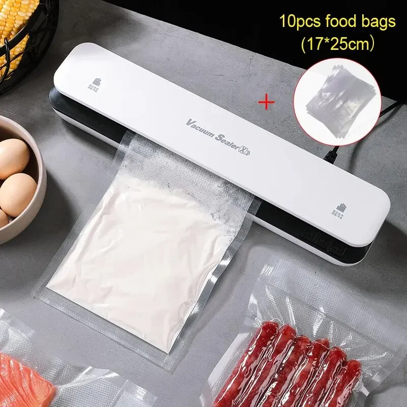 

Vacuum Sealer with 30cm Sealing Dry/Moist/Oily/Powder Universal Food Sealed Packaging Kitchen Food Storage Seal With 10pcs Bags