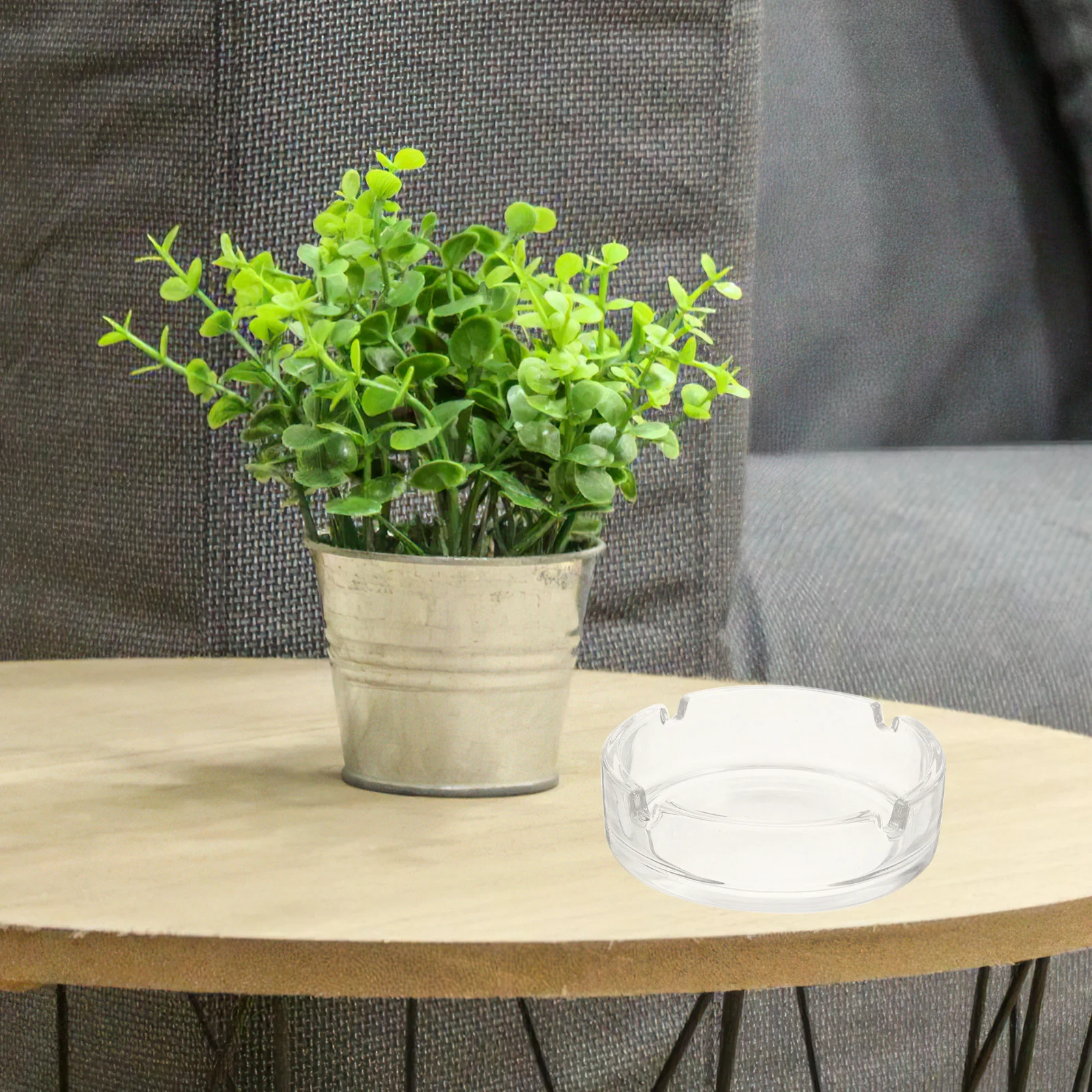 

2 Pcs Crystal Glass Ashtray Deck Heavy Bathroom Ashtrays for Indoor Use Decoration Creative Office Decorative Holder Home