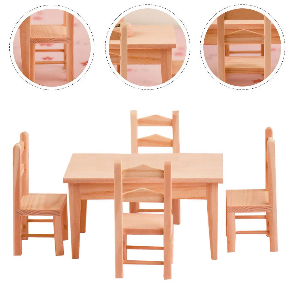 Miniture Decoration Living Room Furniture Table and Chair Set House Accessories Miniature Bedroom Child