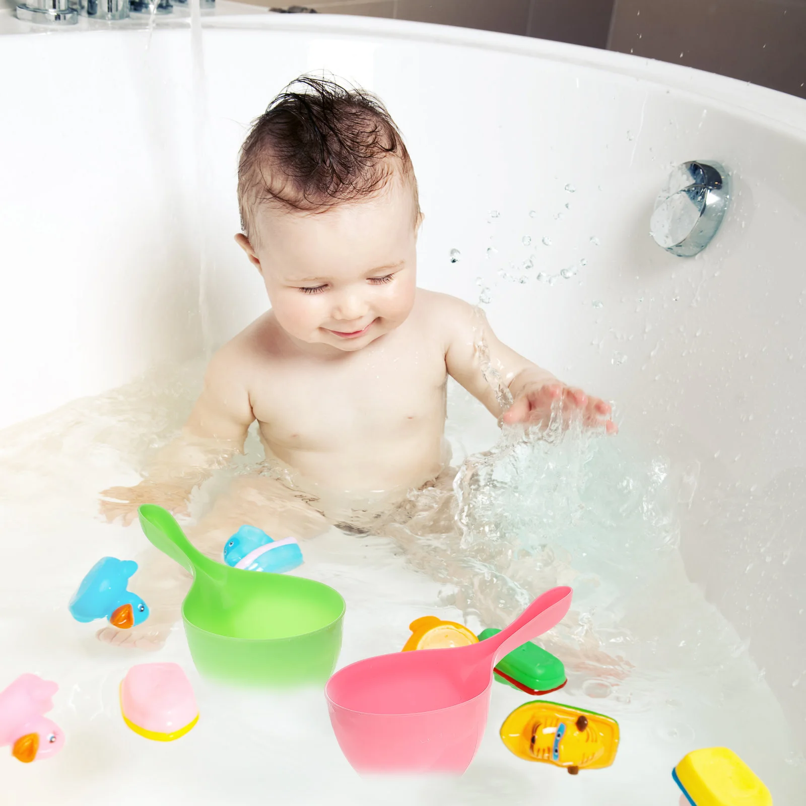 3Pcs Kinder Waschen Haar Kopf Tasse Premium PP Bad Dusche Wasser Löffel Baby, Kleinkind Baden Flusher Waschen Haar Kopf schwimmend