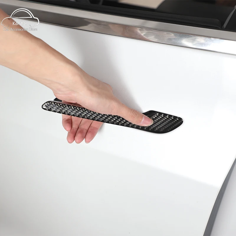 

For Tesla model 3 2017-2021 Carbon Fiber Door Handle Protection Sticker Exterior Door Handle Decorative Sticker Car Accessories