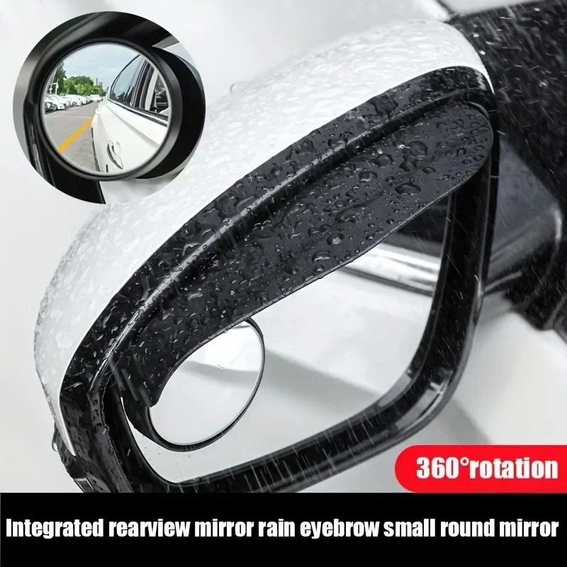 2pcs/set Carbon Fiber Textured Car Rearview Mirrors Rain Eyebrow Visor Reflective Mirror Blind Spot Mirror Car Accessories