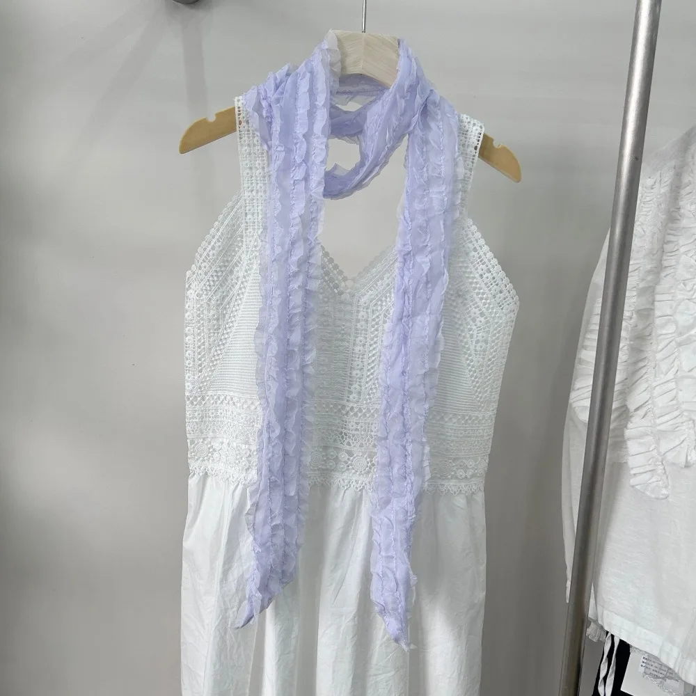 

Sunscreen Shawl Breathable Girl Chiffon Spring Summer Sweet VersatileSolid Color Temperament Small Shawl Women Silk Scarves