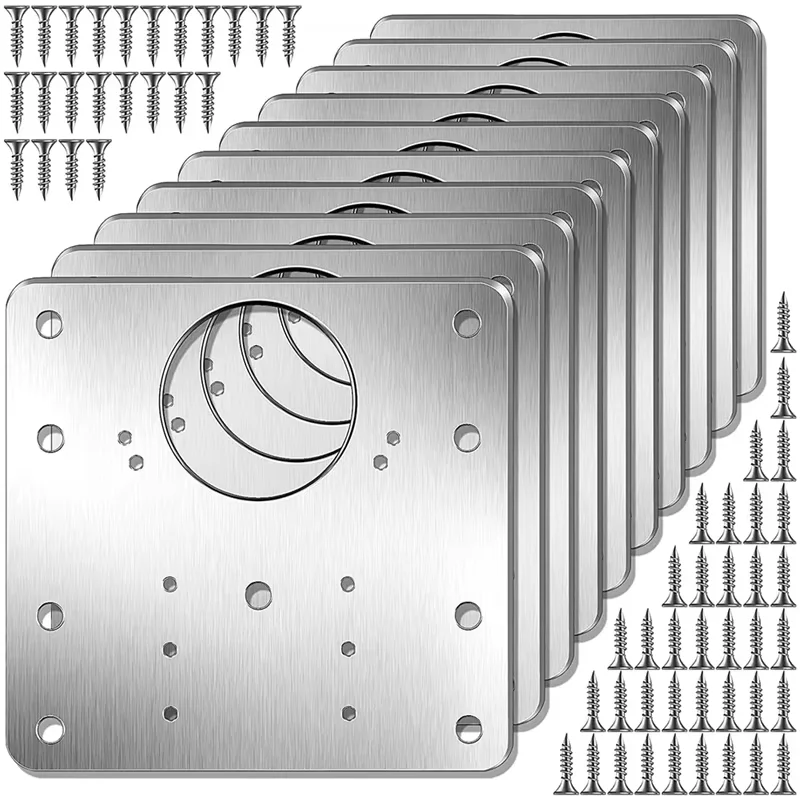 Cabinet Hinge Repair Plate Kit Kitchen Cabinet Door Hinge Installation Plate with Hole Flat Fixing Bracket Household Tools
