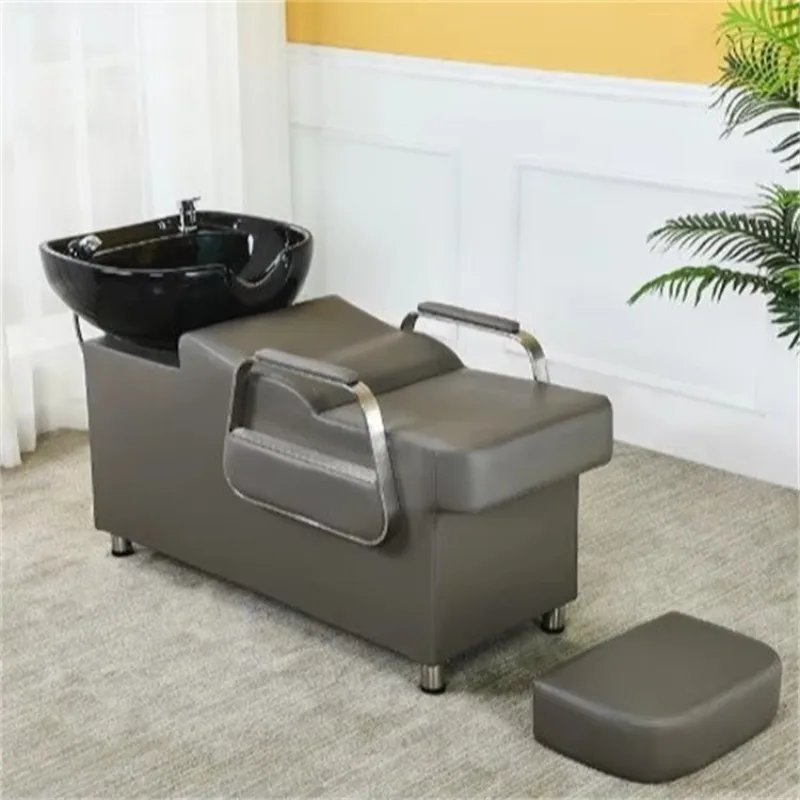 Modern Durable Comfortable Hair Salon Shampoo Bowl Sink Chair with Massage Recliner for Hotels Hospitals & Bathrooms