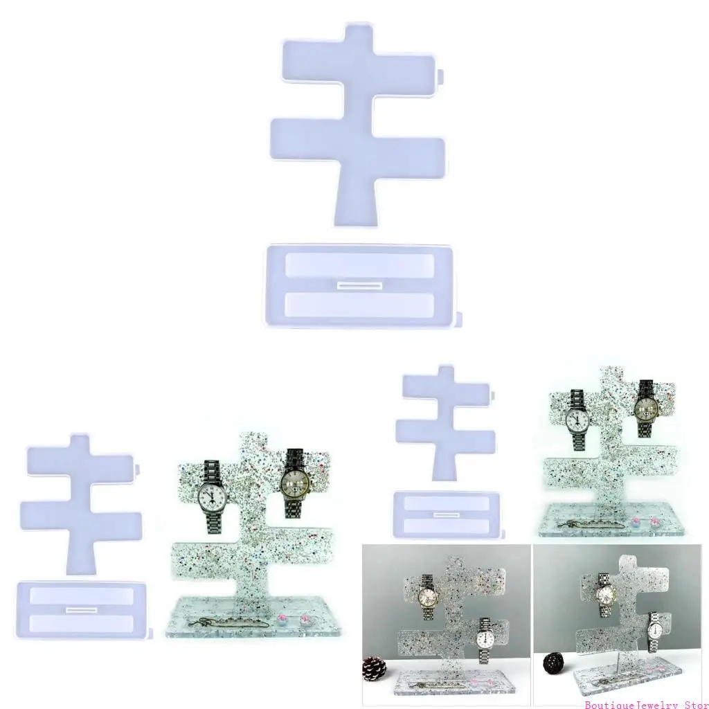 E1PE Watch Display Stand Resin Mold Silicone for DIY Jewelry Storage Rack Holder