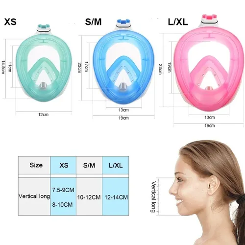 Imagen 2 del producto Máscara de snorkel de cara completa para niños y adultos: gafas de buceo antivaho profesionales, equipo de natación subacuática