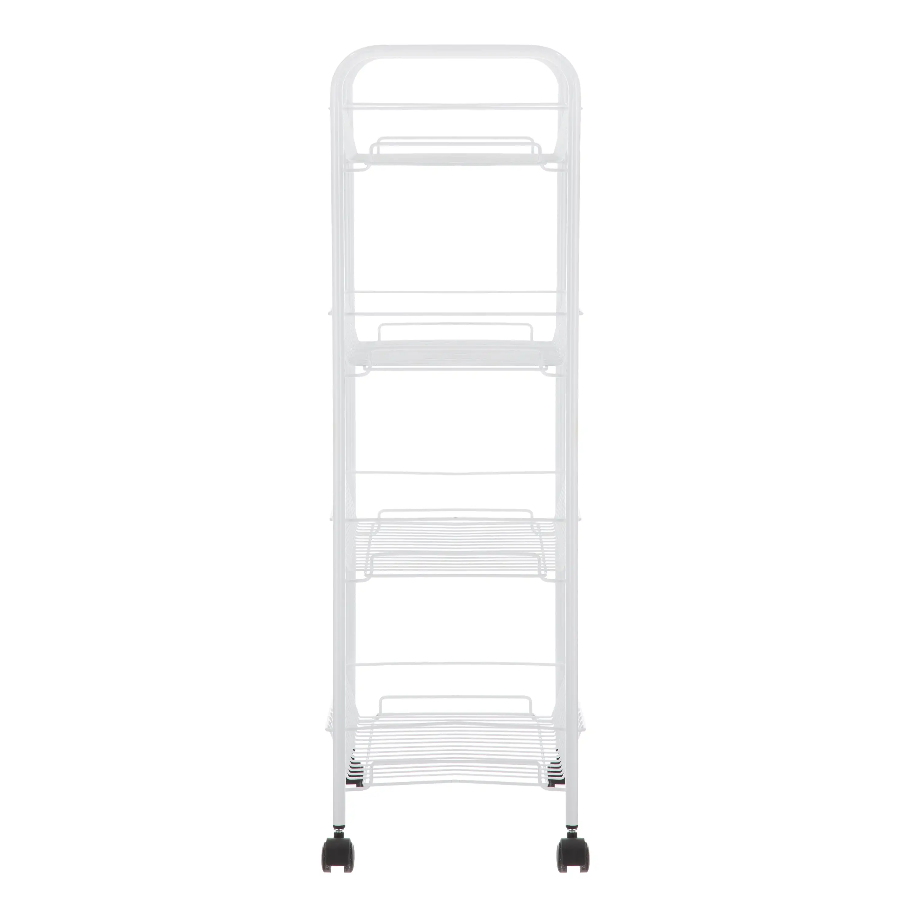 NEW 4-Shelf Steel Laundry Cart with Caster Wheels, White, Adult, Senior and Teen Age Groups