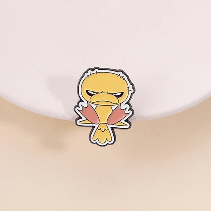 Cute Upset Duck Enamel Pin Canadian Animated Kevin Spencer Black Humorous Cult Classic Brooch Lapel Badge Friends Jewelry Gift