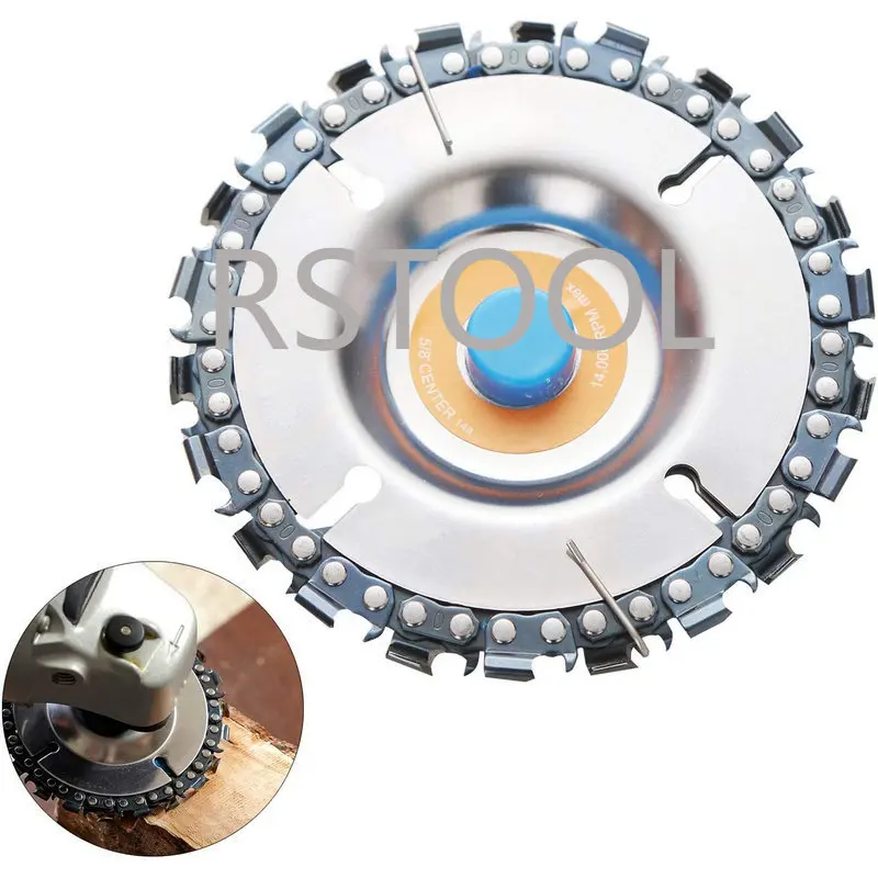 Grinder wood carving chain saw disc 4inch grinder wheel Cutting Shaping Chain Blade for 100/115 Angle Grinder 22Teeth 5/8' Arbor