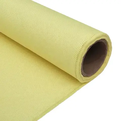Plain Yellow Color Kevlar Fabric, Aramid Fiber Cloth, Carbon Fiber Fabric, Bulletproof Fabric for Clothing, 100cm Width