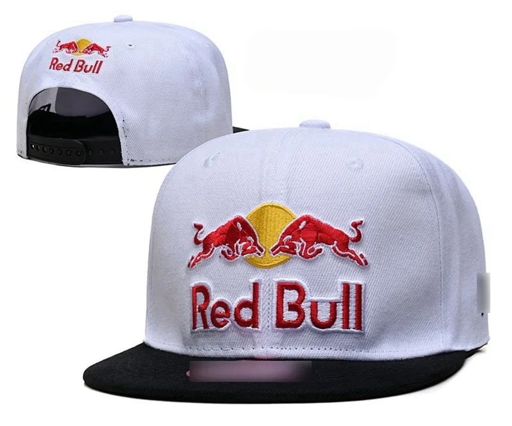 Red Bull Herren- und Damen-Baseballkappe mit flachem Schirm und amerikanischer Stickerei, trendige Outdoor-Freizeit-Sport-Sonnenkappe – Detail 1