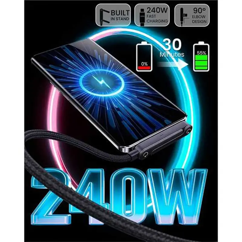 LXYB18B Typec To Typec Charge Cable 240W With Stand For Fast Charging And Data Sync 1.5M Length