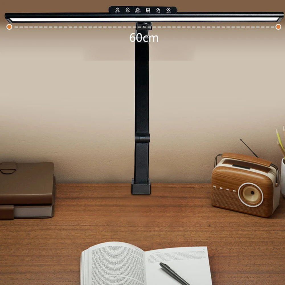 Lampe de bureau LED aste avec pince, 5 modes de luminosité, intensité variable, lampe de table de soin des yeux, lampe de bureau d'architecte