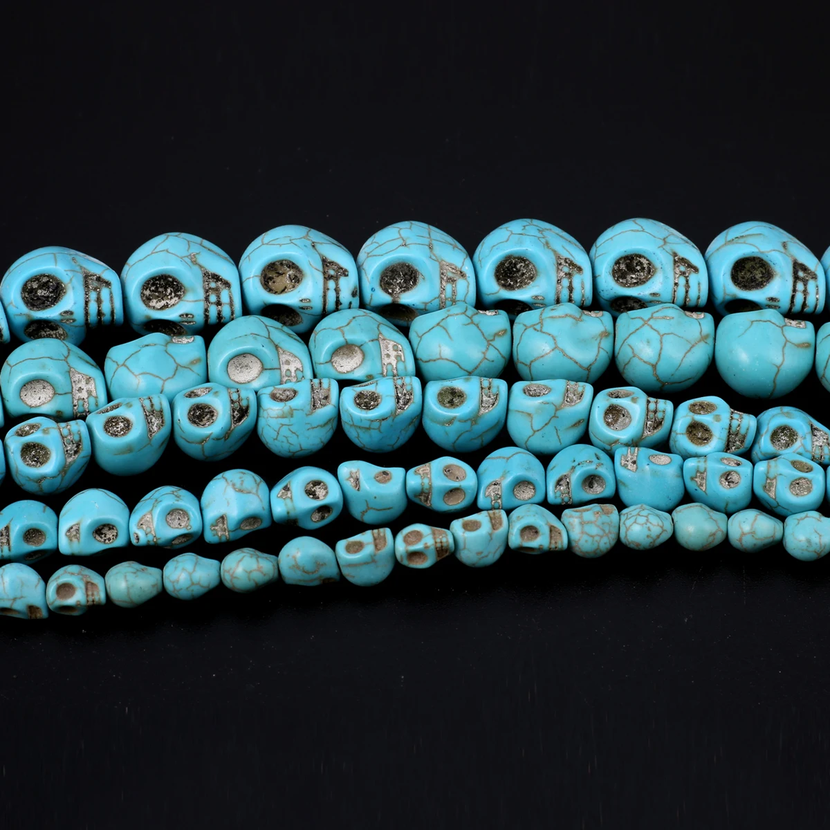 Mixcolor Carved Skull Turquoise Beads Natural Stone Howlite Semi-finished Loose Beads for Jewelry Making DIY Bracelet Earrings