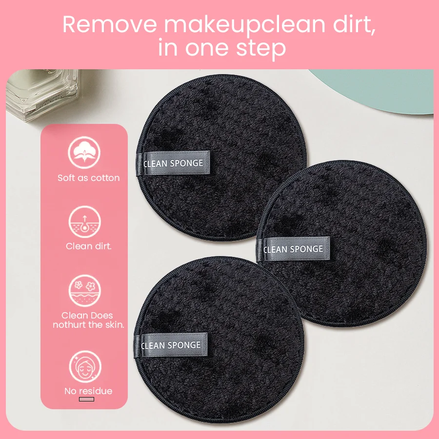 3 Stück tragbarer und praktischer hochwertiger schwarzer runder Puder quast zum Unterstellen und Fixieren von Make-up
