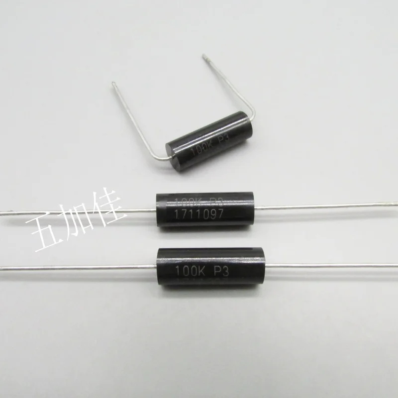 10-100pcs 2W 100K 1003F brand new 6x18mm flush copper pin plug-in precision fever audio resistor