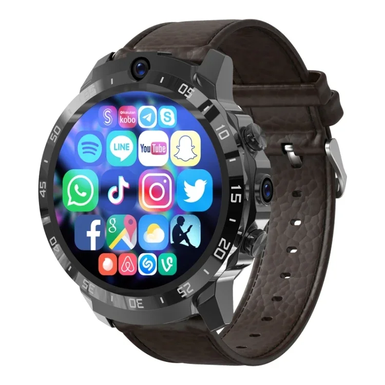 2024 New 4G+128G 1.6 inch IP67 Waterproof 4G Android9 Wireless Smart Watch Support Heart Rate GPS Built-in SIM Card Slot 1000mAh