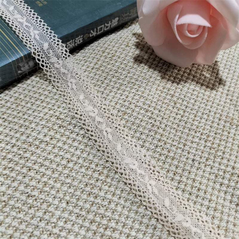 S1236 milk white elastic and soft lace trim which can be used for accessories and clothing