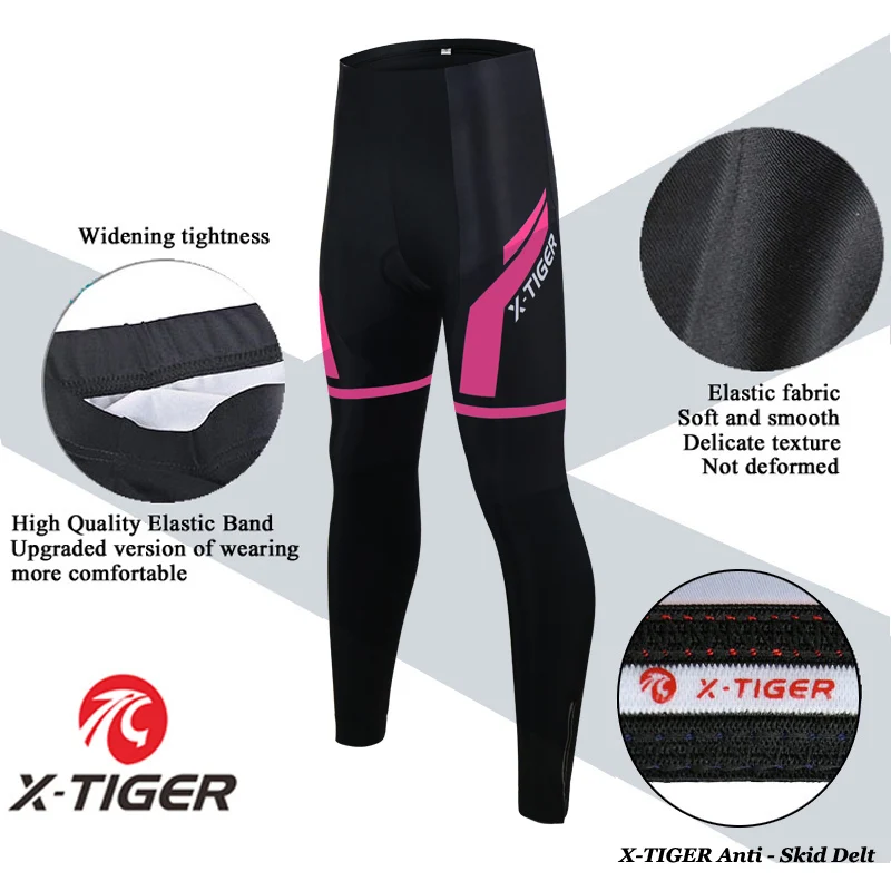 Pantaloni da ciclismo in pile termico invernale X-TIGER 5D Gel Pad Mtb pantaloni da bici da strada collant da bicicletta pantaloni lunghi da bici